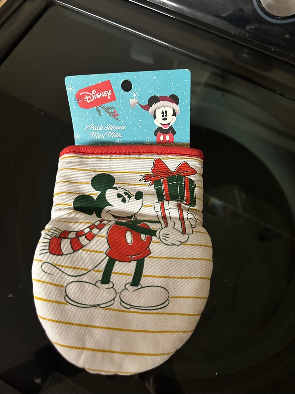 Cream& red Mickey Mouse Silicone Mini Mitts - 2 Pack